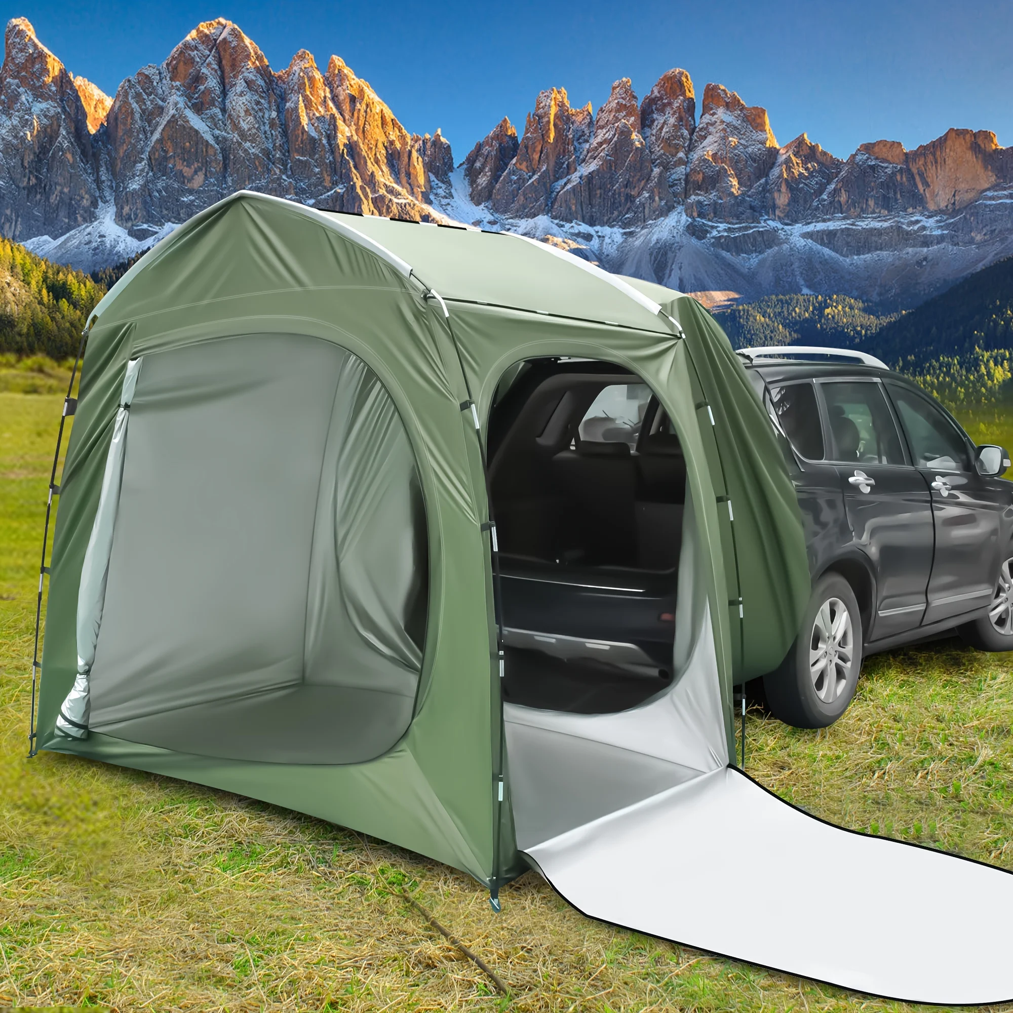 SUV Tents For Large Camping Trips, 3-5 Person Car Camping Tents, Outdoor SUV Tailgate Tents, Easy To Pitch Tents