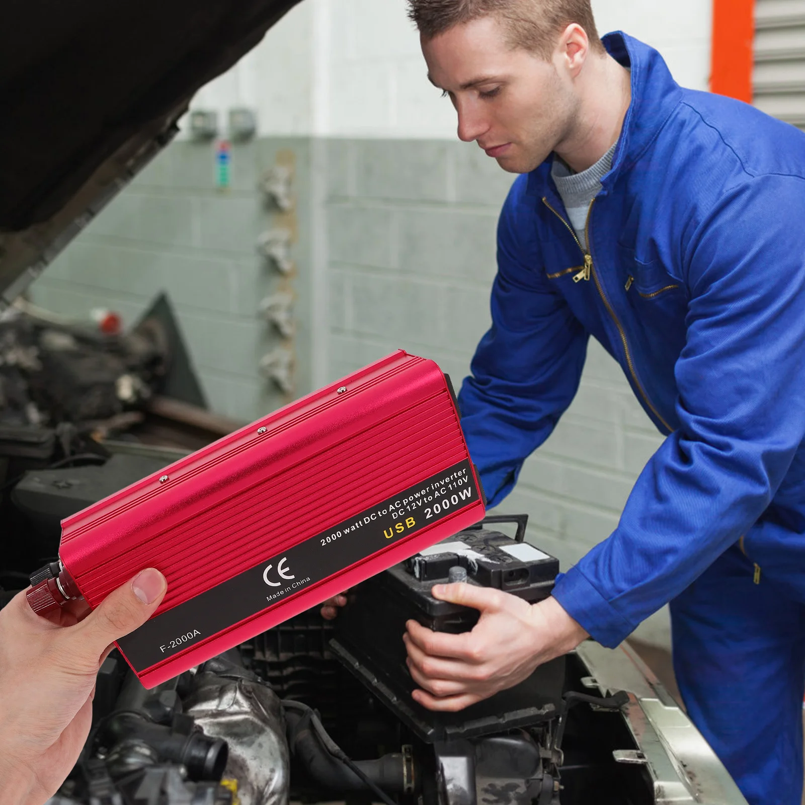 

1 Set Car Power Inverter 1000W Usb Charging Digital Display Voltage Monitoring Durable Housing For Computer Fan Phone Car