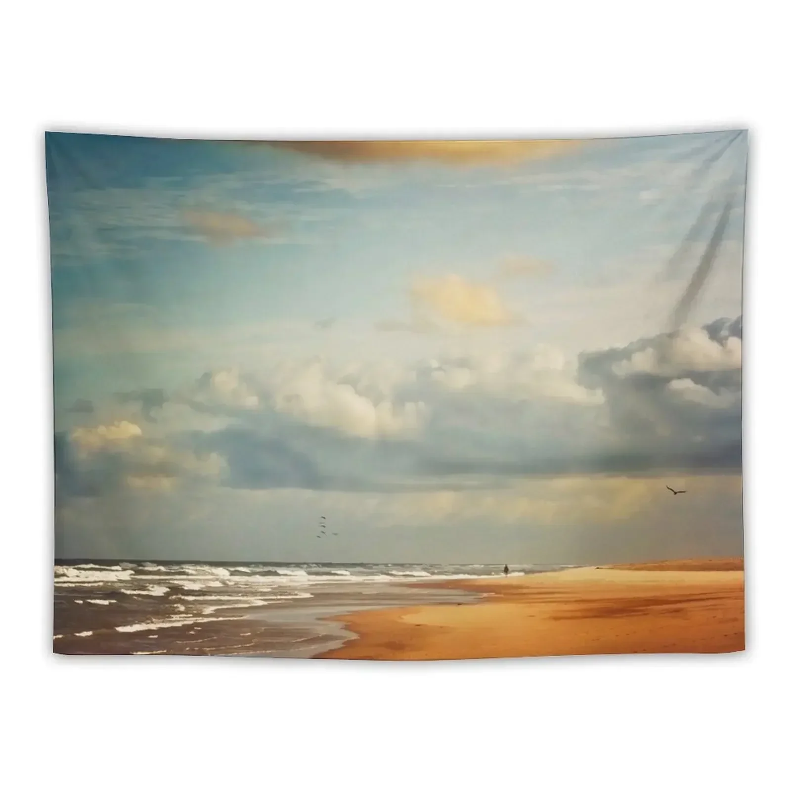 Atlantic Beach in Morning Light - France Tapestry Decoration Aesthetic Decorative Wall Murals Tapestry