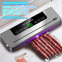 Electric Vacuum Sealer for Dry/Wet Food Kitchen Food Storage with UV Sterilization and Built-in Cutter Knife