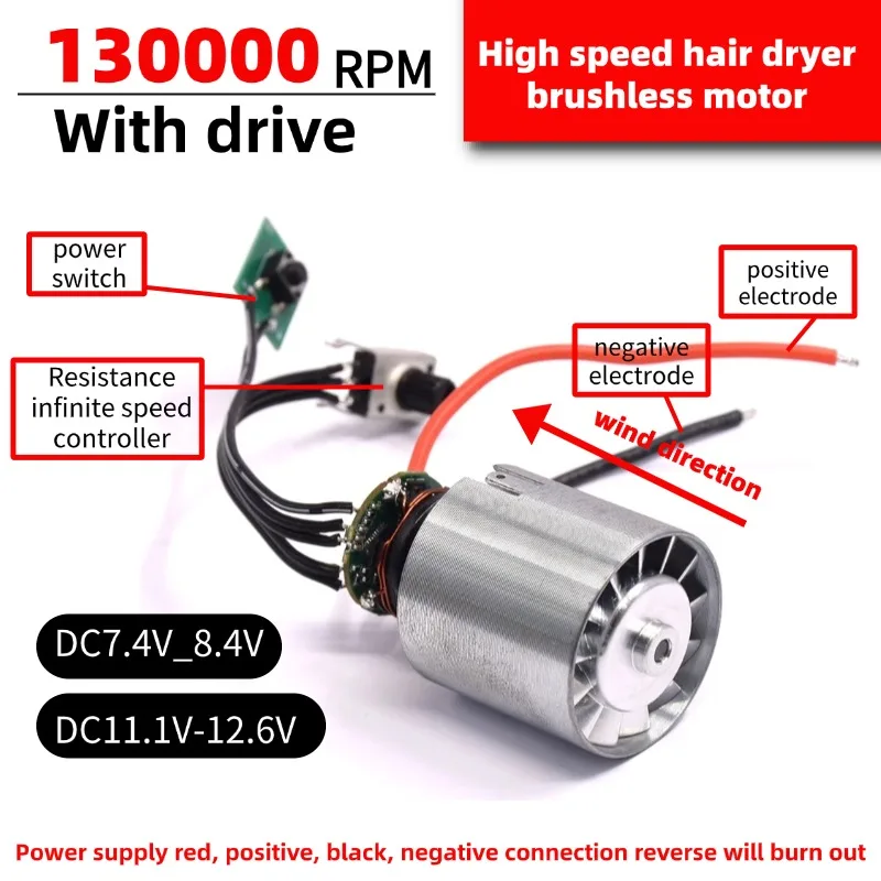 

Бесщеточный двигатель BLDC высокой мощности, 200 Вт, 13 Вт об/мин, 7,4 В/11,1 В/12 В с приводом, турбовентилятор из алюминиевого сплава для радиоуправляемых самолетов-дронов «сделай сам»