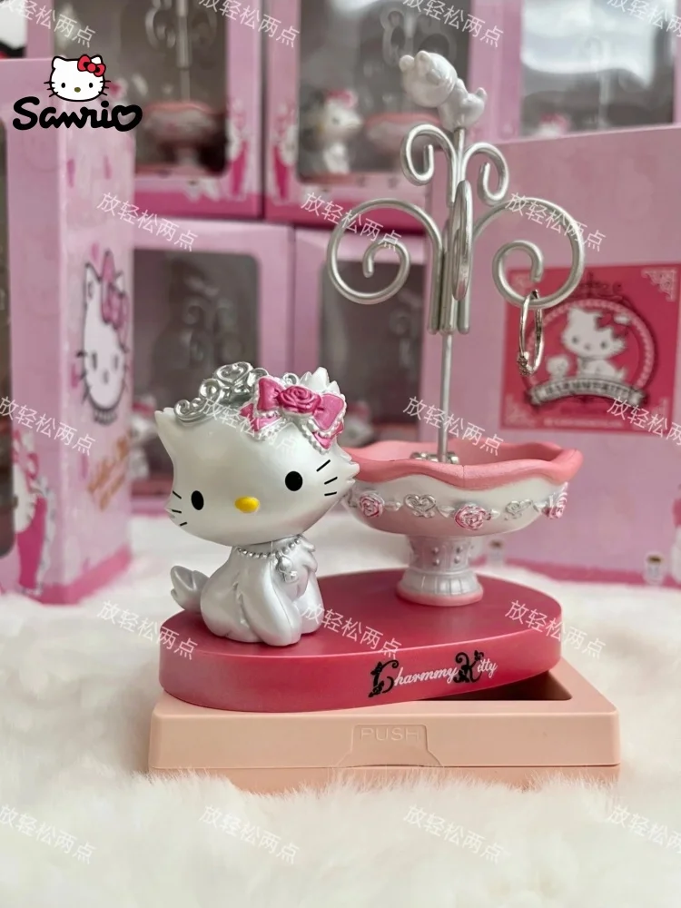 Hello Kitty Desktop Jewelry Earrings Hanger Necklace Hair Accessories Earrings Storage Rack Bracelet Storage Box Girl Gift