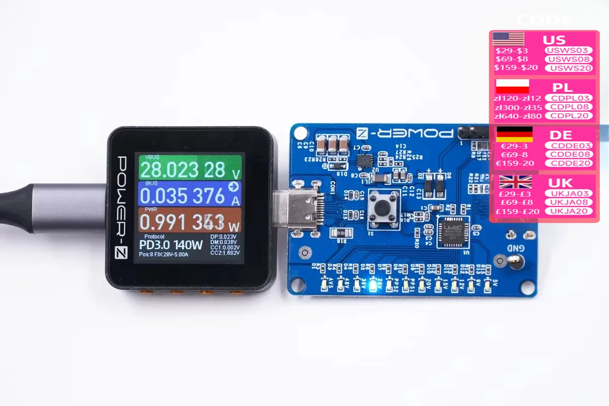 USB PD3.1 28V voltage decoy test board aging with load