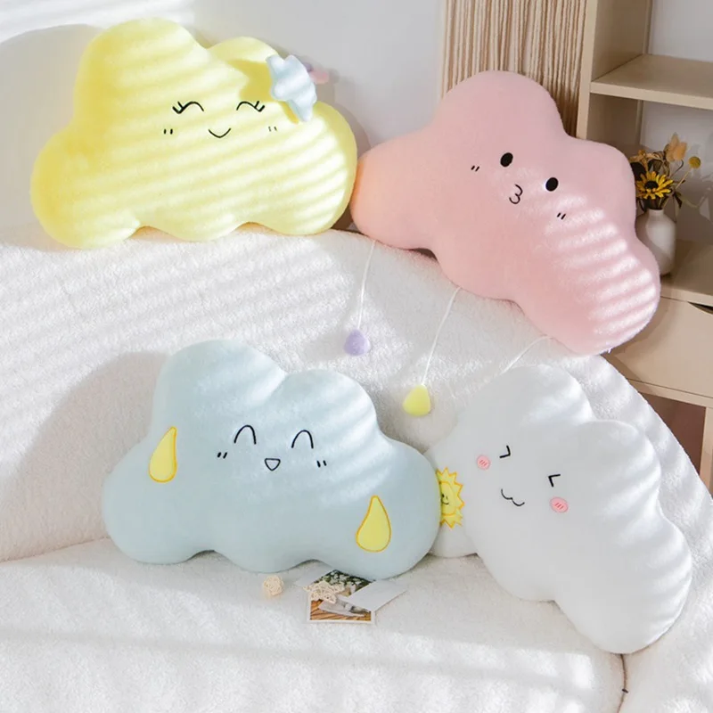 

Bubble Kiss Cartoon Lovely Cloud Shape Seat Cushion Home Decorative Stuffed Plush Pillow for Sofa Office Chair Fluffy Cushion