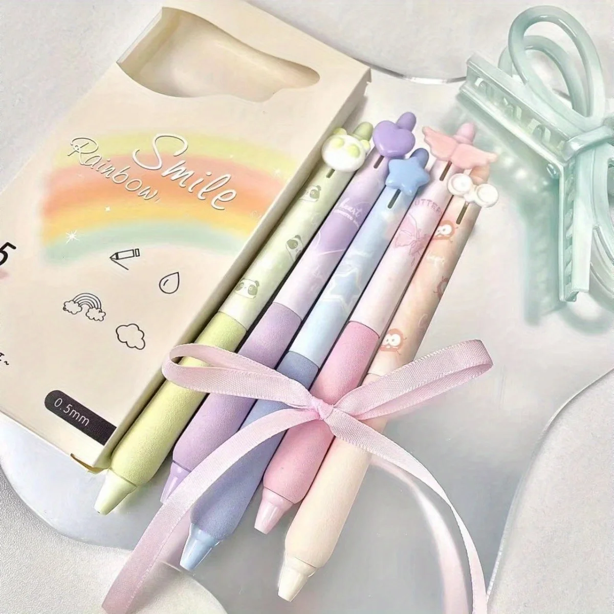 

5 шт., выдвижная нейтральная ручка на пуговицах, наконечник ST, губчатый рукав для комфорта, экзаменационные канцелярские принадлежности, подарок, быстросохнущие чернила