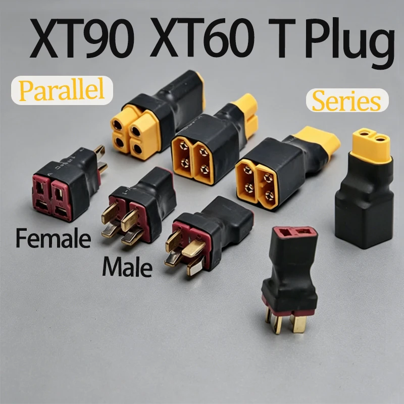 1PC XT60 XT90 T Plug Connector Adapter 1 Male to 2 Female / 
