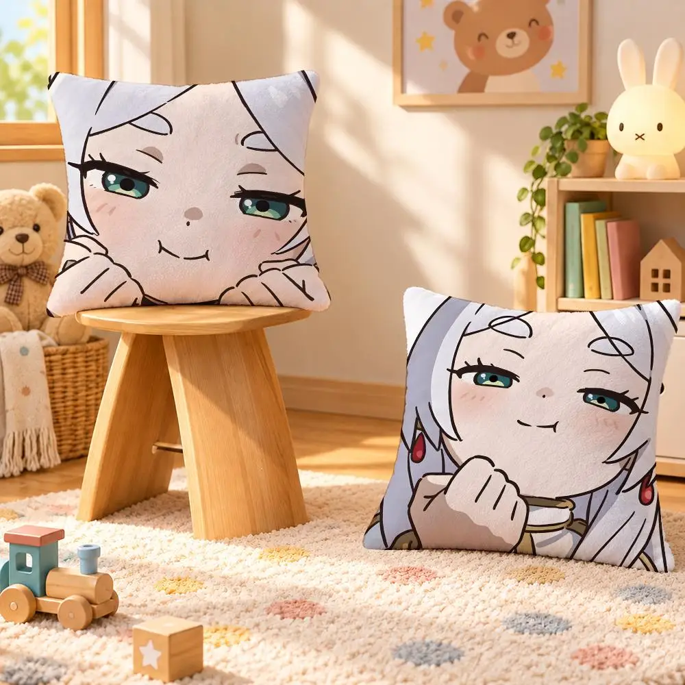 Anime Frieren Fantasy Manga Cushion Cover Personalized Soft Plush Pillow Living Room Home Sofa Bedroom Office Car Cushion