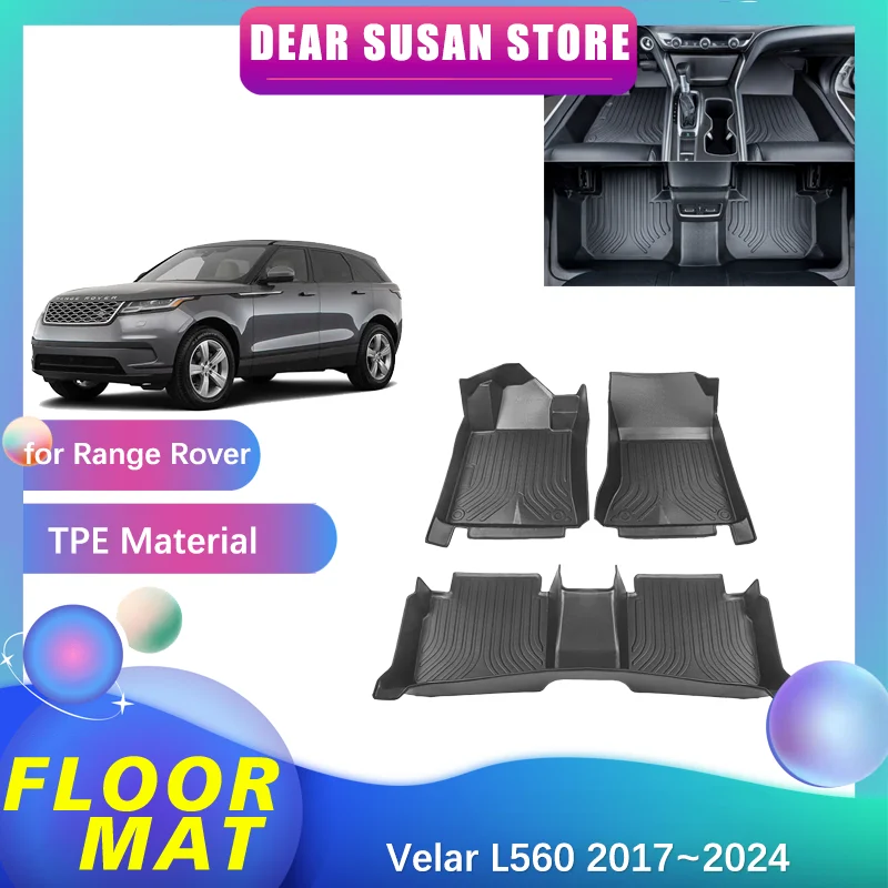 

Car Floor Mat for Range Rover Velar L560 2017~2024 2018 2019 2020 Foot Pad Custom Liner Waterproof Cover Space Rug Accessories