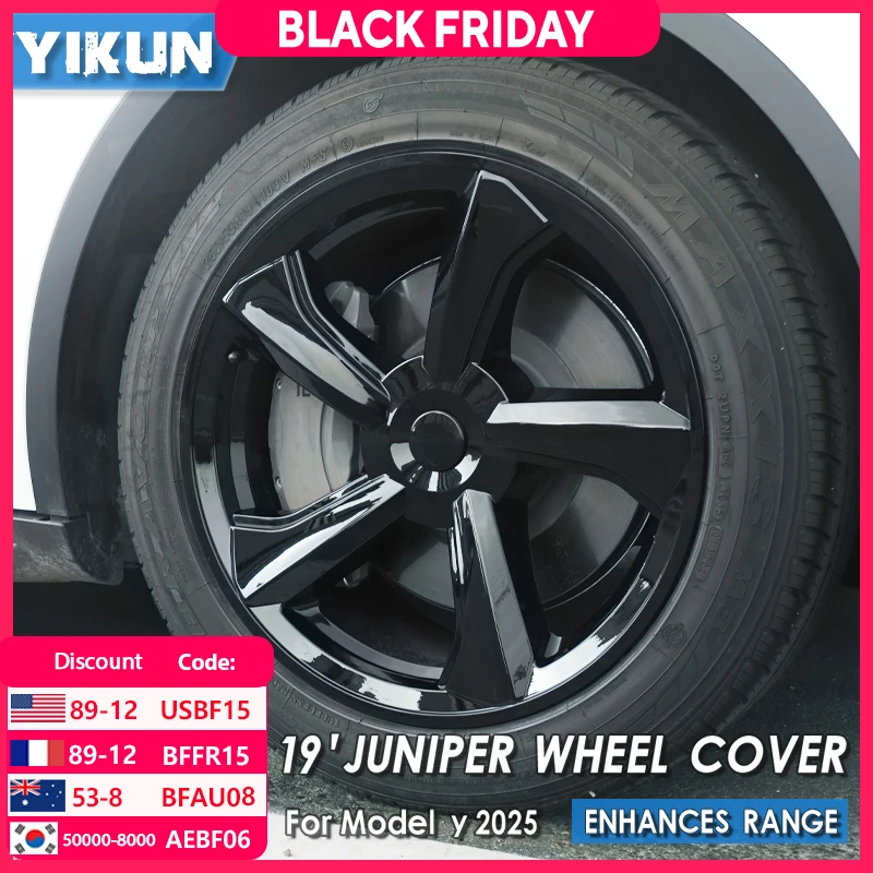 

4PCS Wheel Cover for Tesla Model Y Juniper 19 Inch Hub Caps Performance Replacement Automobile Hubcaps Full Rim Accessories 2025