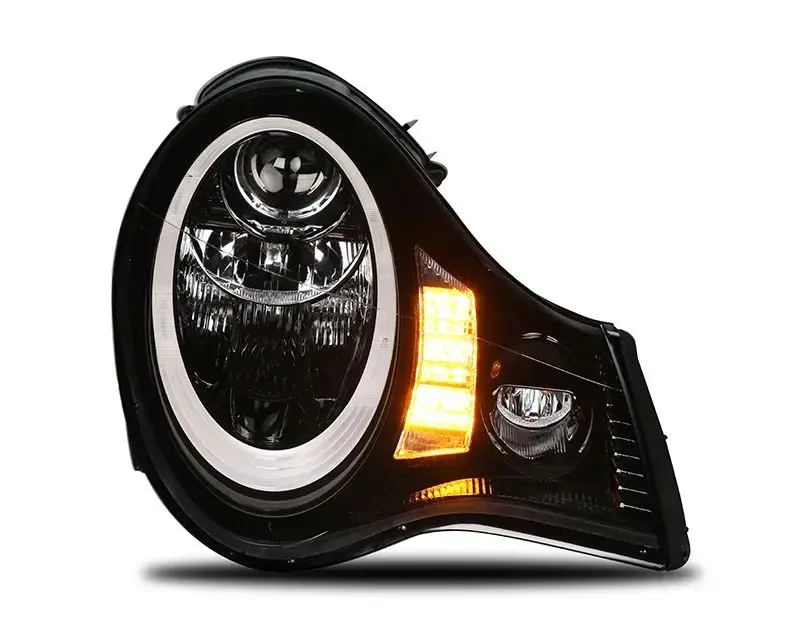 Factory-Installed Full LED Dynamic Sequential Headlight Assembly for  996 Turbo Black Halogen & Xenon Tail Lights Upgrade