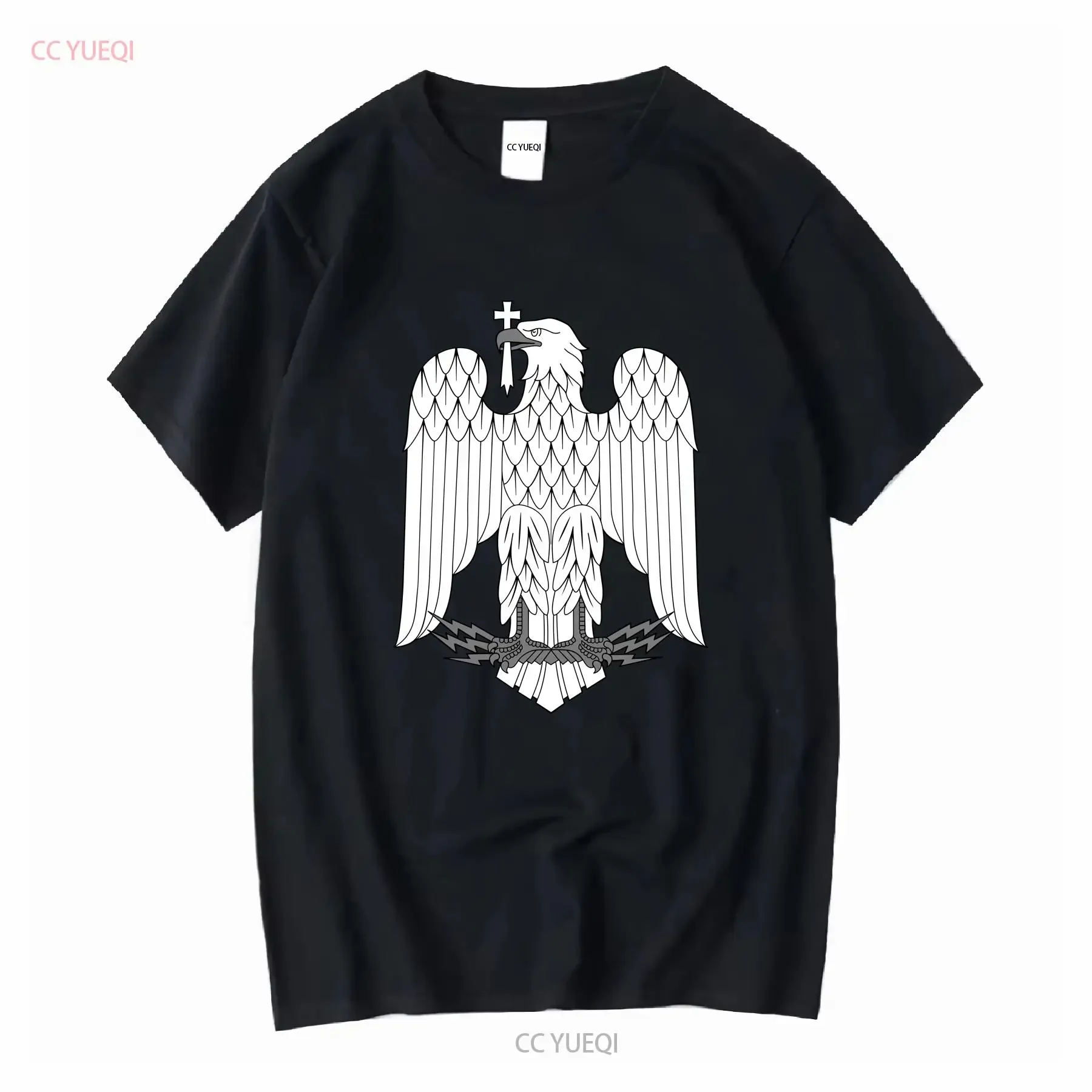 Camiseta do brasão da Romênia Águia do Parlamento Romano Todos os Tamanhos Mangas compridas ou curtas Roupas de grife lavadas vintage Unissex