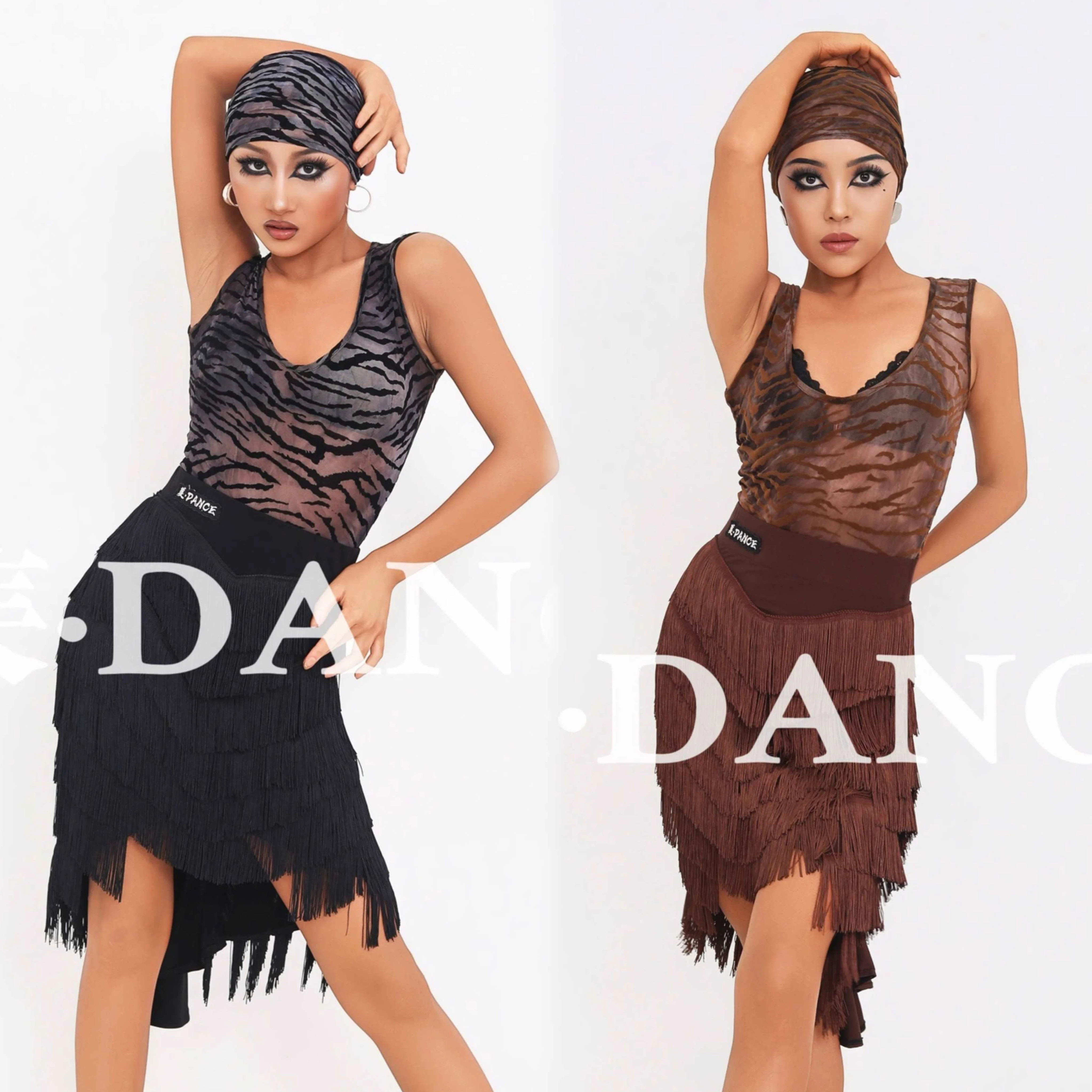 

Одежда для латинских танцев, женские сексуальные топы без рукавов с кисточками, юбка для латинских танцев, костюм для танцев ча-ча, тренировочная одежда SS1314
