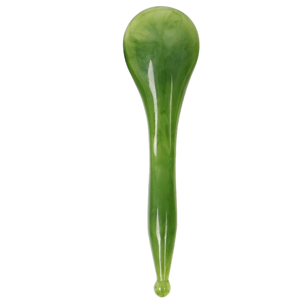 

7pcs 1 Set Massaging Scraping Tools Facial Body Massage Board Natural Resin Beeswax Green Smooth Muscle Pain