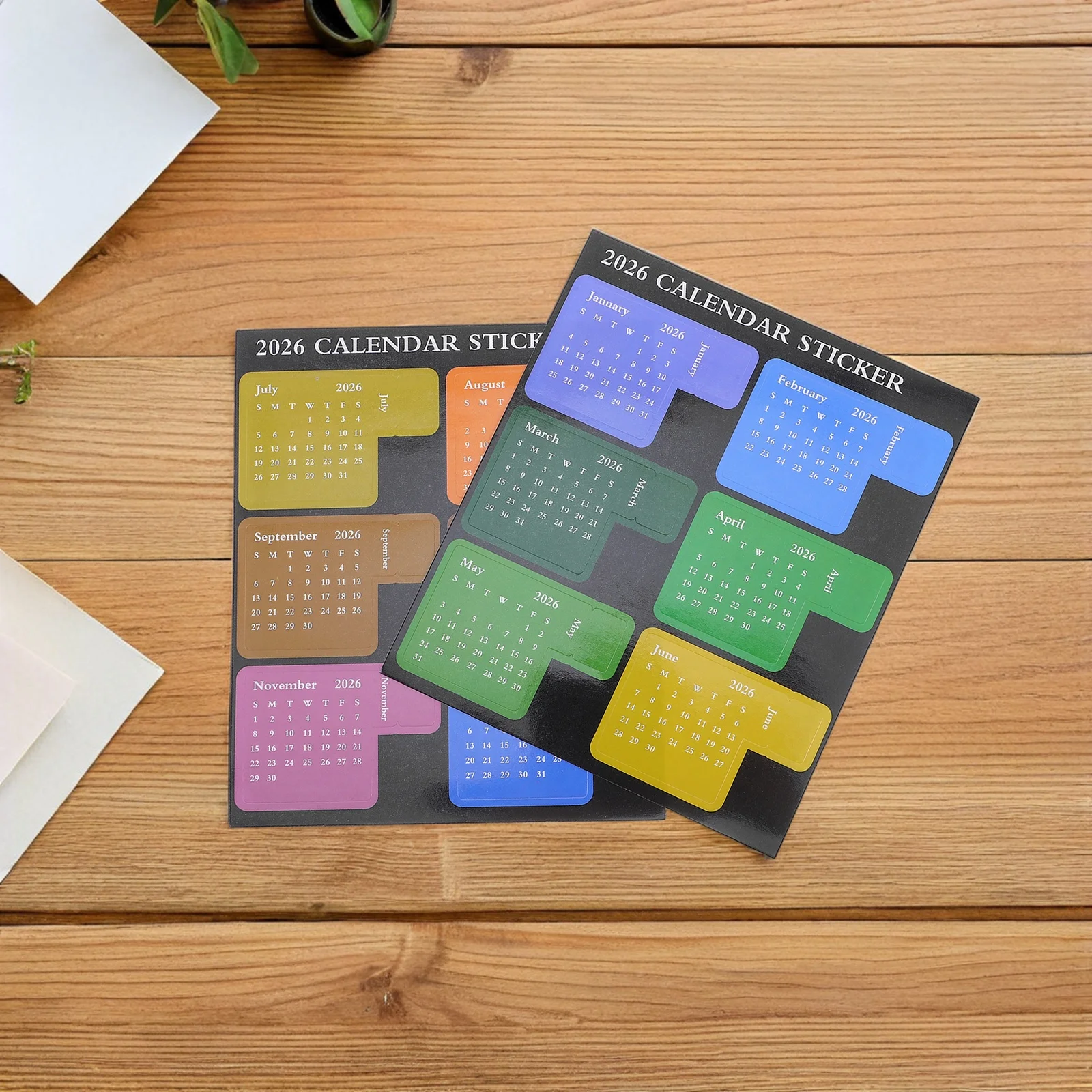 4Sets Calendar Index Tabs Colorful Monthly Stickers Adhesive Planner Labels for DIY Notebooks Journals Scrapbooks