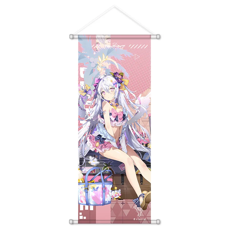 VIKAMA Military Uniform Game Girl Anime Wall Hanging Tapestry Cool Heroine Art Cloth Poster for Teen Room Living Room Otaku Gift