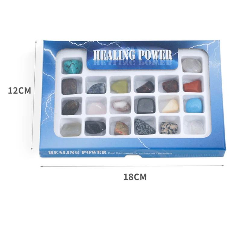 20pcs/box Energy Healing Crystals Small Mini Ore Rock Natural Quartz Stone Mineral Specimens Collection Gifts for Kids Children