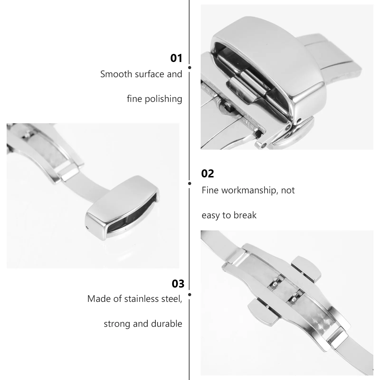 

Stainless Steel Band Buckle Replacement Durable Universal Clasp For Watchstrap Repair Fastener Clasp Replacement Watchband Parts
