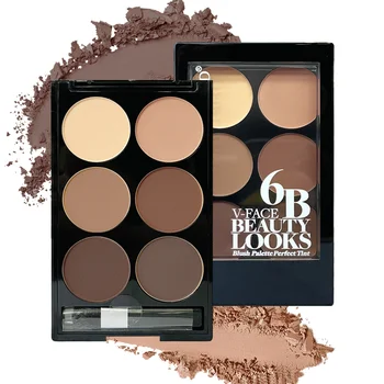 6 Colors Highlight Contouring Powder Palette Face Shadow Contouring Powder Makeup Palette…