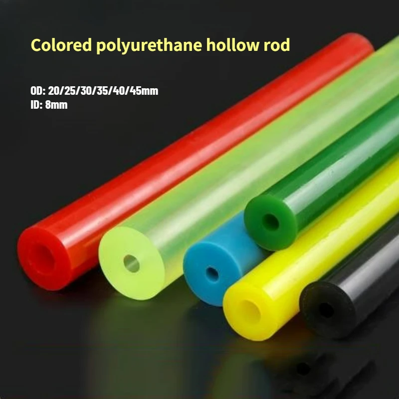 1pcs Multiple Colors Hollow PU Polyurethane Rod OD 20/25/30/35-45mm Long 500mm Beef Tendon Plate Elastic Stretch Plastic Sticks