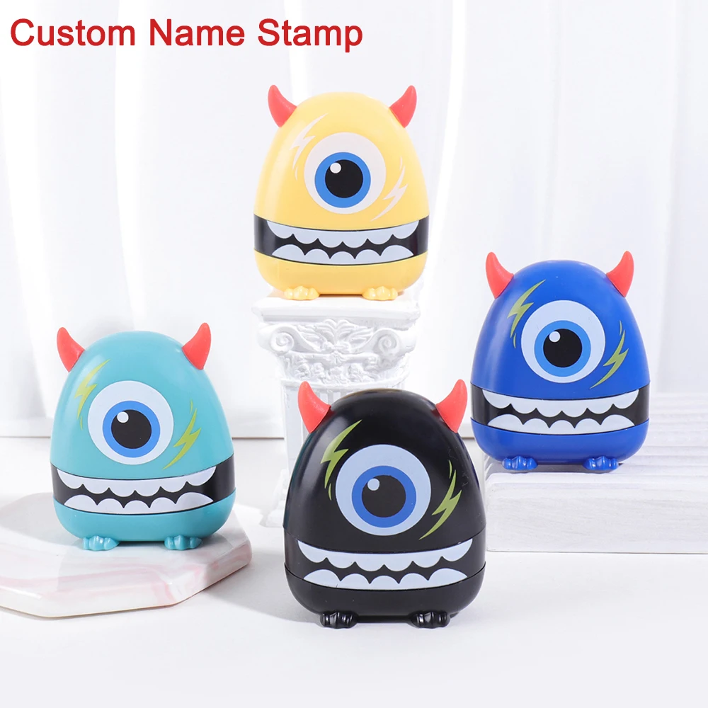 

Cute Custom Kids Name Stamp Waterproof Ink Customized Text Seal Kindergarten Clothes Reusable Signature Personalized Name Stamp