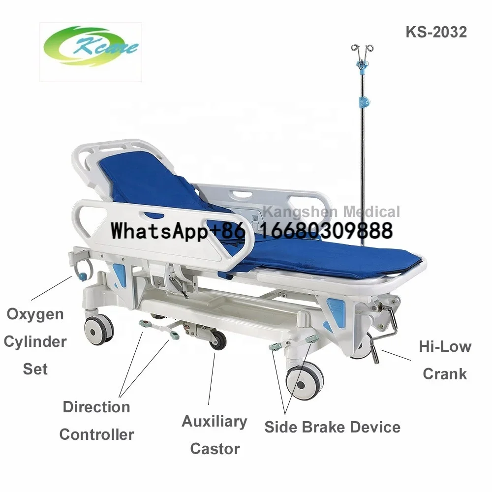 High Quality Medical ABS  Plastic Emergency Bed Hospital Ambulance Stretcher Trolley For Sales