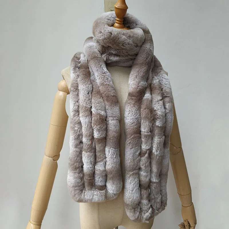 

Роскошный теплый длинный женский шарф из меха кролика рекс, женский мягкий толстый женский шарф высокого качества из натурального меха