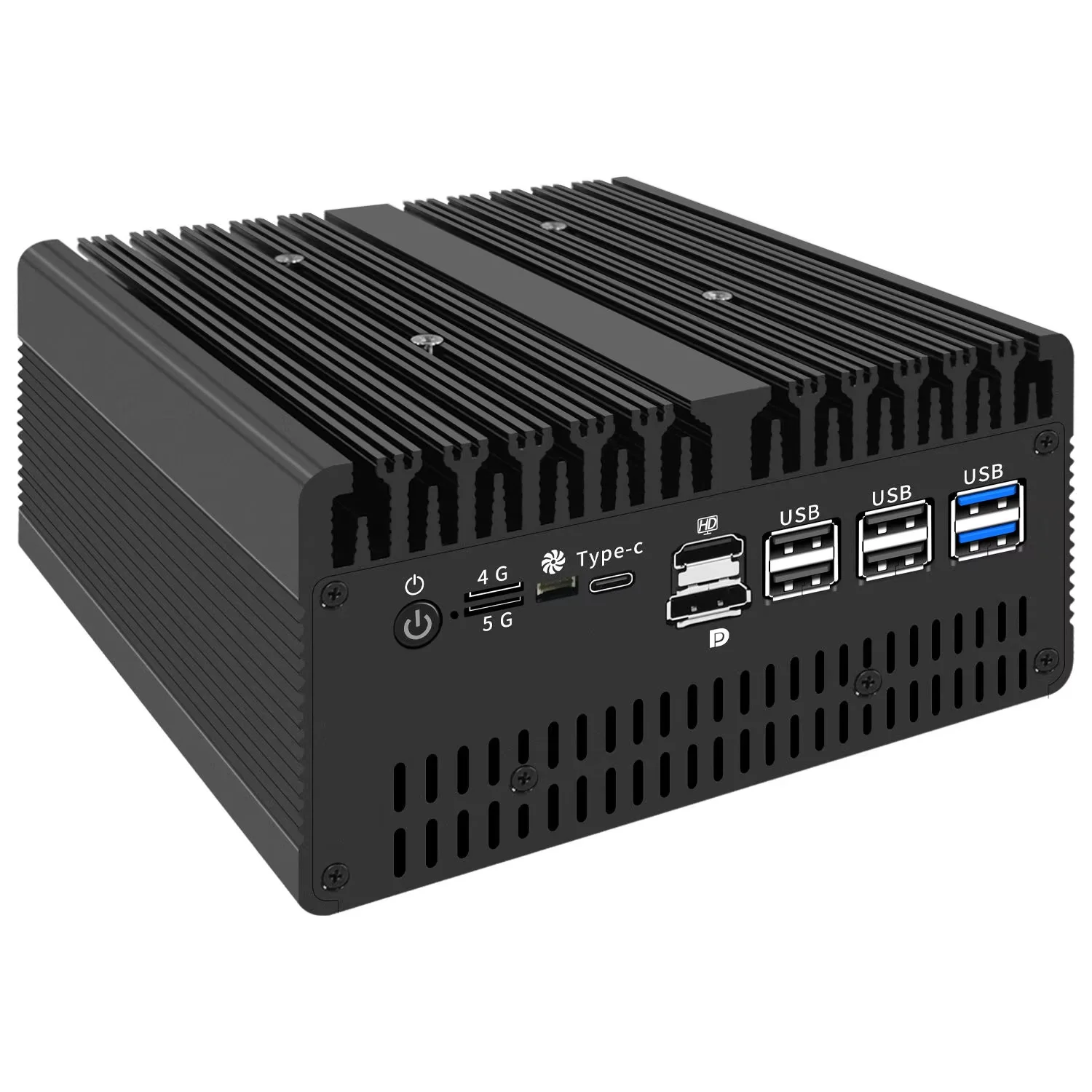 Partaker Industrial Mini PC Intel Celeron J4125/J4105 2xLAN 2xRS232 Win11/Linux WiFi Rugged Metal Desktop Computer