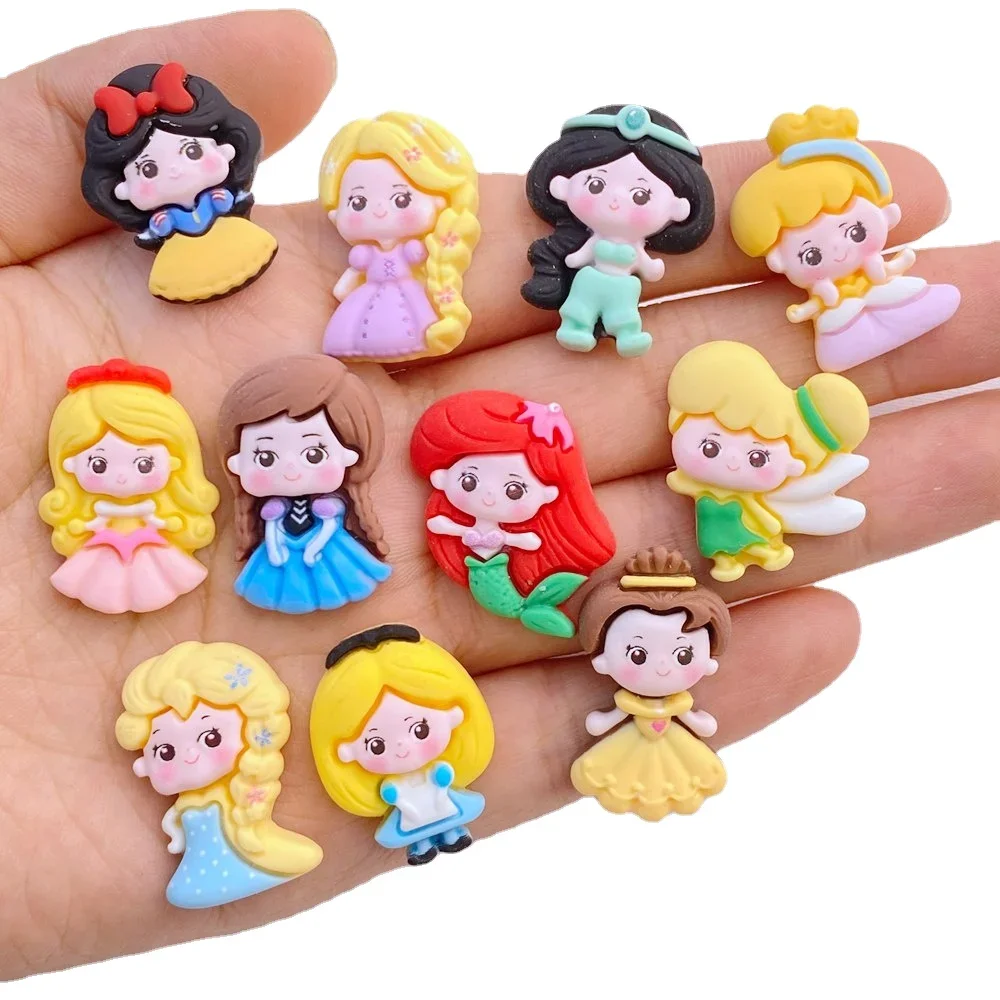 10 new cute Kawaii cartoon mermaid princess girl series resin scrapbook Diy jewelry hairpin accessories decoration process