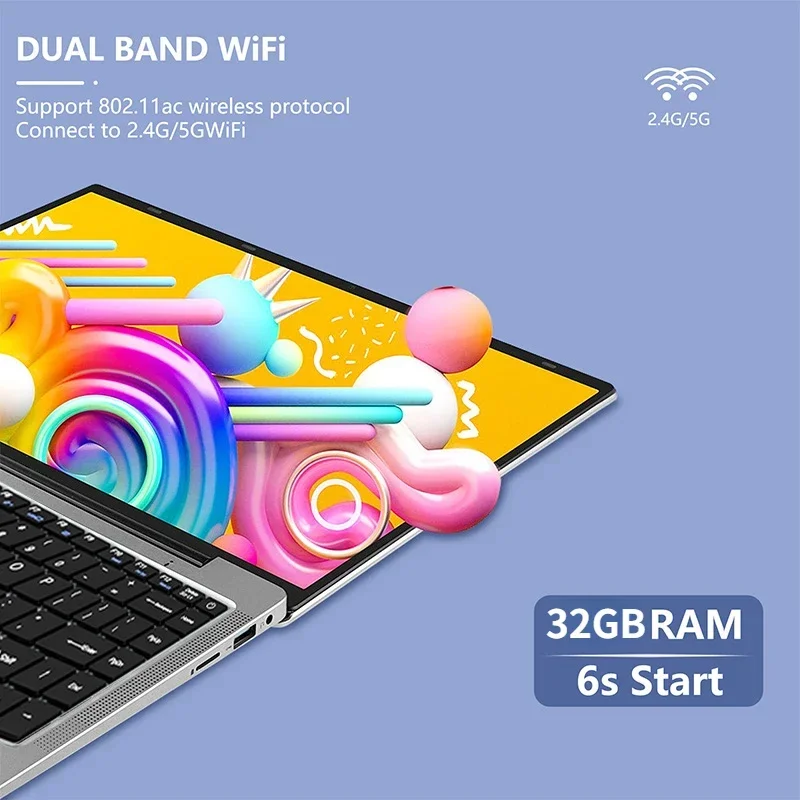 14.1 inç RAM 32GB DDR4 ROM 2048GB M.2 SSD Windows 10 11 IPS dizüstü Inte taşınabilir laptos Bluetooth HDMI öğrenci dizüstü 5G Wiff