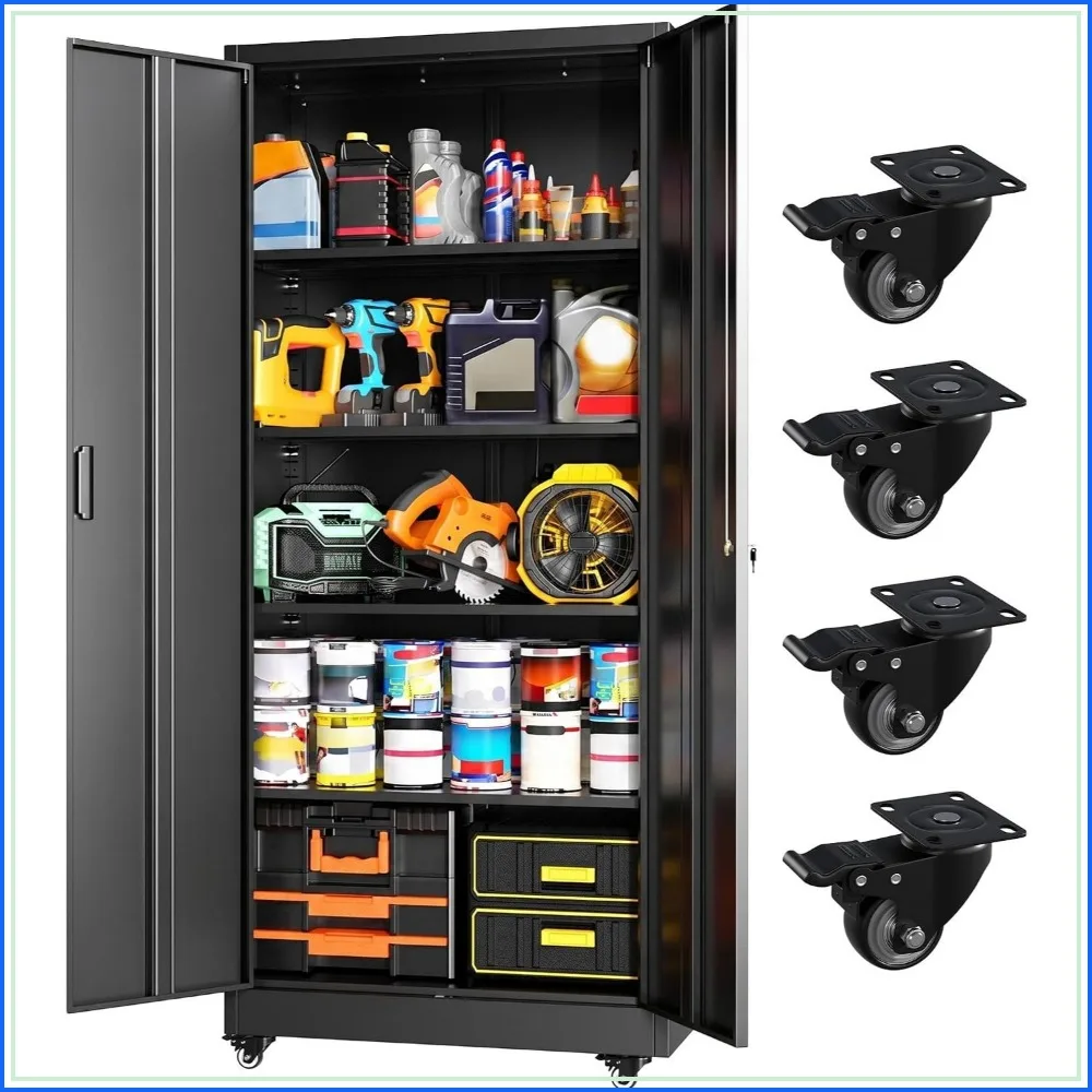 Metal Garage Storage Cabinet on Wheels, 73
