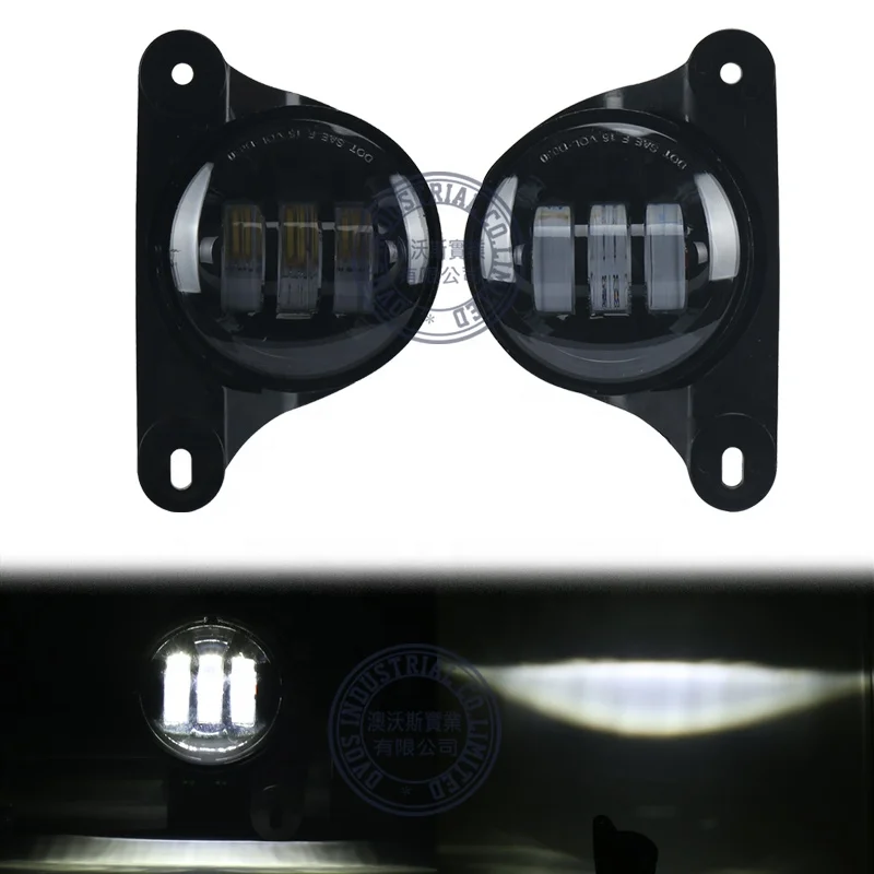 OVOVS 30w Round Front Bumper 4 inch LED Fog Lights for 10th Anniversary Jeep Wrangler 2007-2013