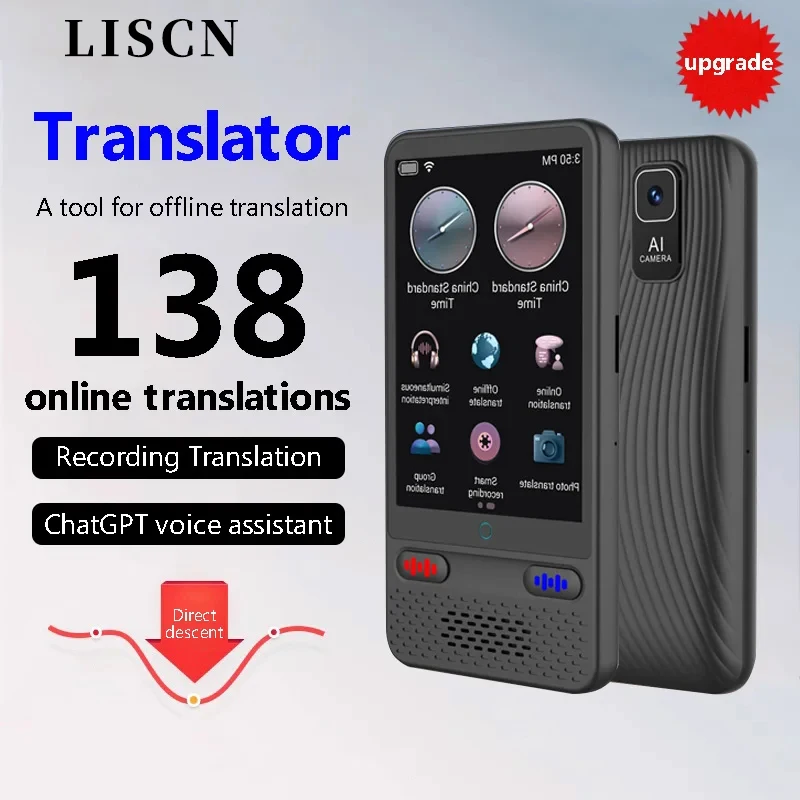 

Language Translator Device AI Translation Support ChatGPT 138 Languages Translation Two Way Real Time Voice Translation with