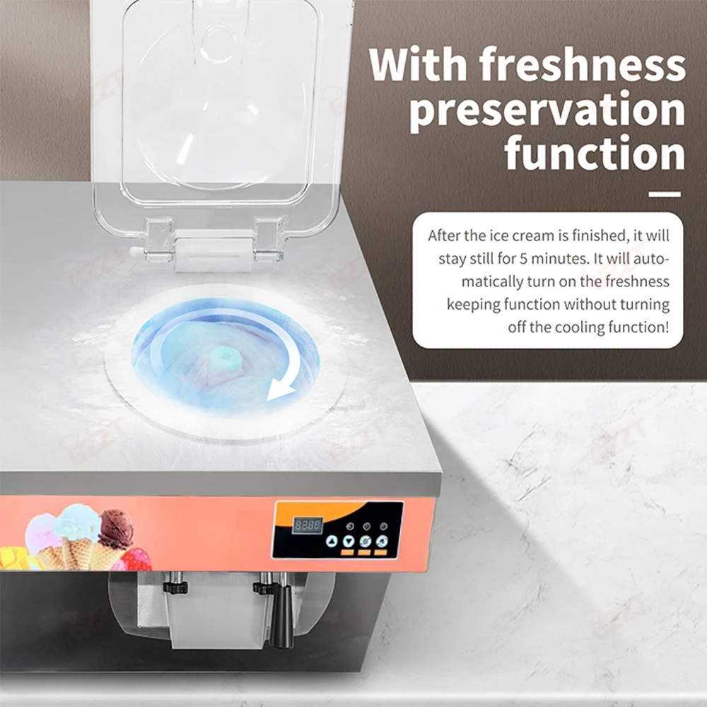 دفعة تجارية الفريزر الفولاذ المقاوم للصدأ سطح الطاولة مثلجات إيطالية جيلاتو آلة صنع الآيس كريم الصلبة معدل نفخ الهواء 150%