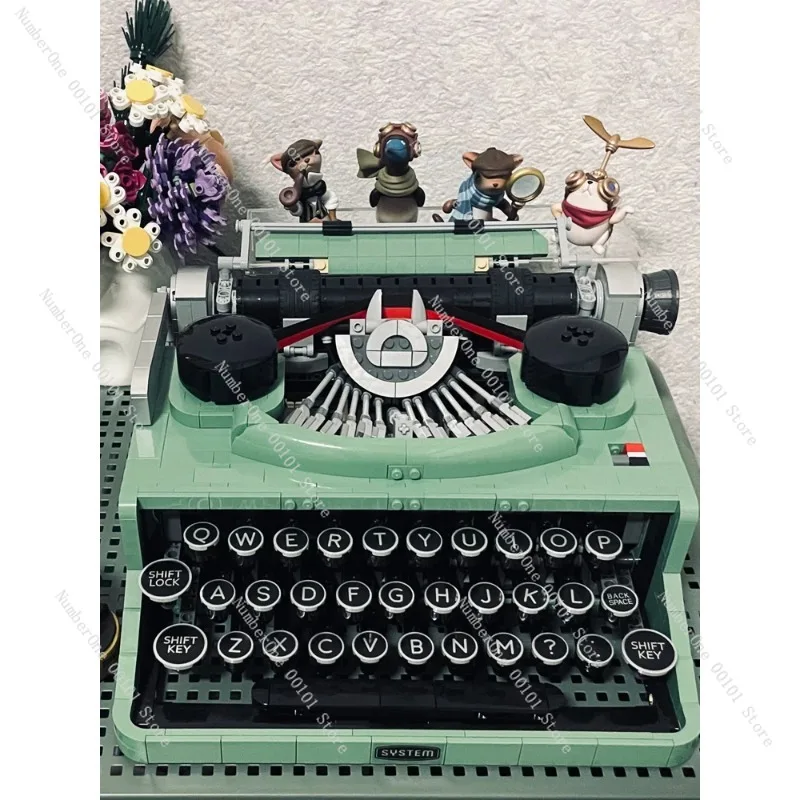 

Retro Typewriter Building Blocks High Difficulty Group Assembled Toys Children's Puzzle Send Children Model Gift