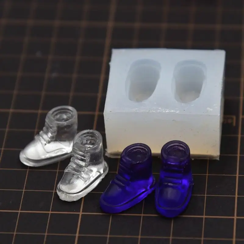 Mini UV Crystal Glue Mold Silicone Doll Sports Shoes Mould for DIY Jewelry Ultra Light Clay Craft Art