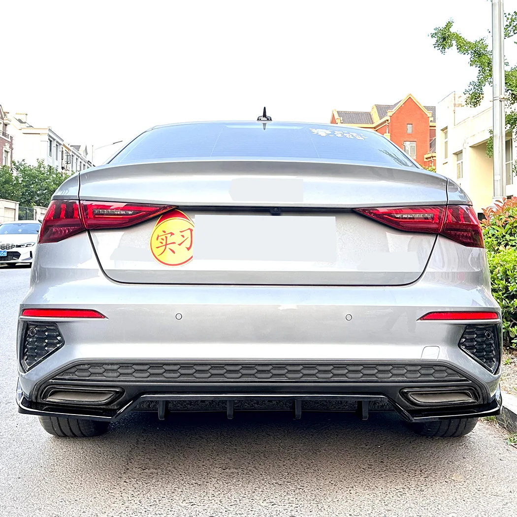 

For Audi A3 8Y Pre-facelift Sline Sedan 2020-2026 Rear Diffuser Lip Corner Spoiler Kit Gloss Black