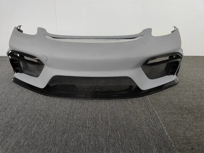 GT4RS Kit For 718  Upgrade Newest Half Carbon Fiber Body Kit Front Bumper Rear Lip Hood Fender Spoiler