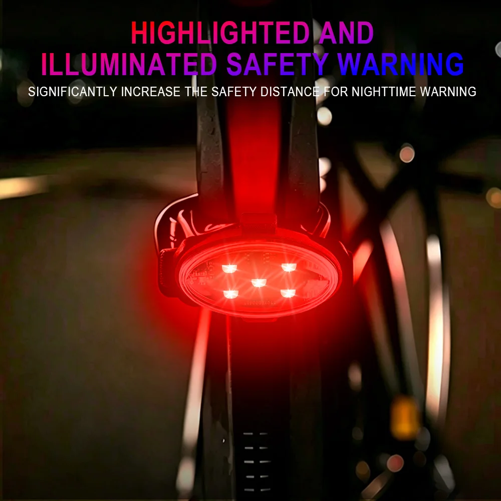 6/4in1 Multi‑Mode RGB LED Riding Warning Taillight USB Rechargeable Safety Night Light for E-Scooter Bike Motorcycle Helmet Gear