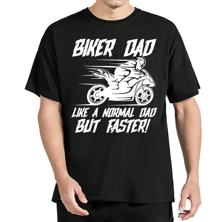 Tee Shirt Moto Pour Papa Biker Et Motard En Cotton High-end Luxury Unisex Style Both of Men and Women