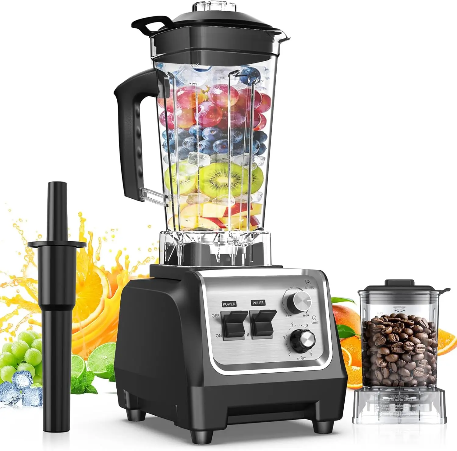 1800W High-Speed Blender with 70oz Pitcher & 20oz Grinding Cup for Smoothies, Ice Crushing, and More