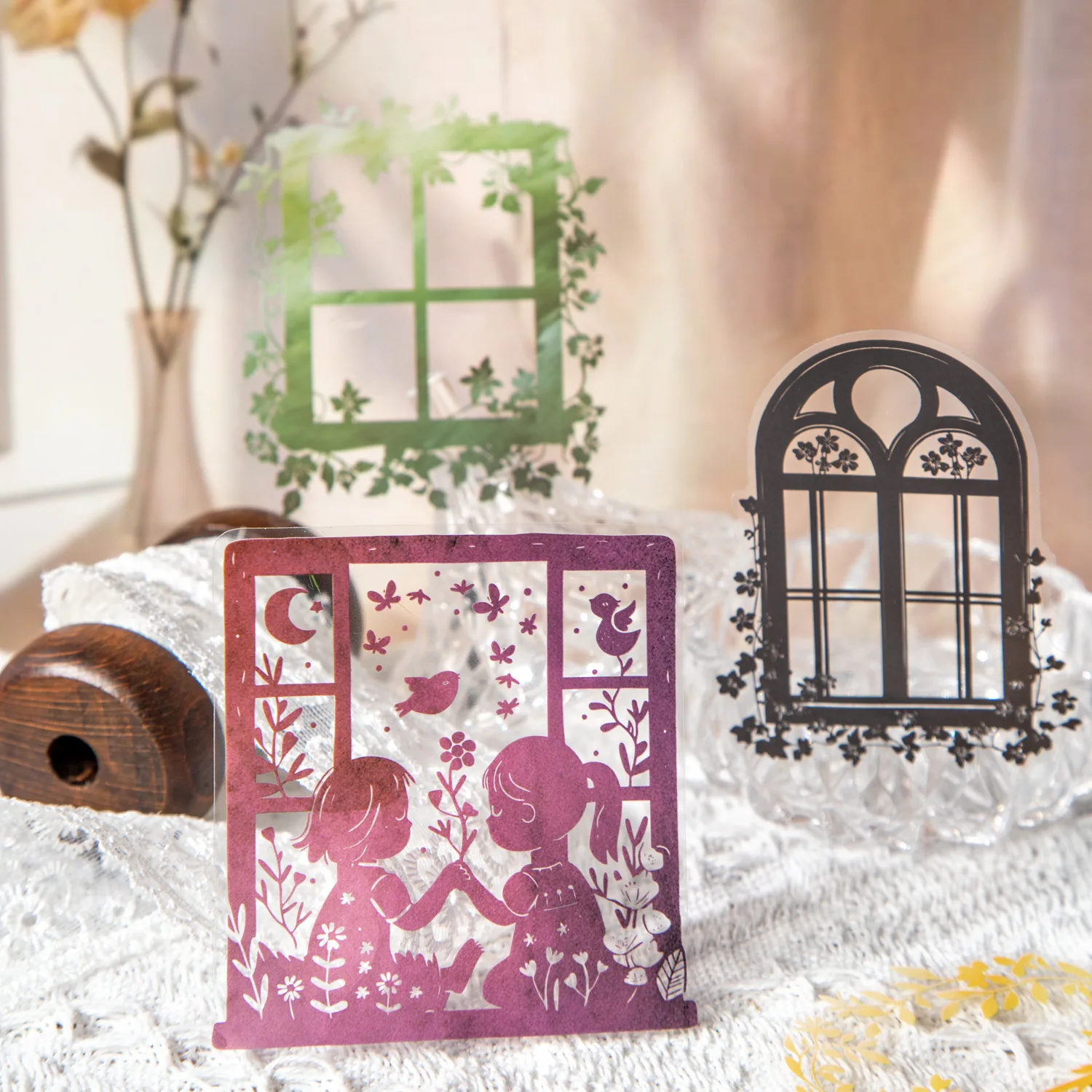 20pcs/1lot Kawaii Scrapbook Sticker Natural Window Artists Scrapbooking Supplies Planner Decorative Stationery Sticker