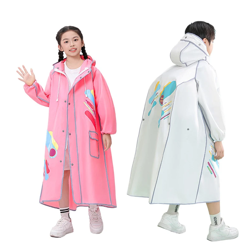 Children's Raincoat Boys and Girls Primary and Secondary School Rain Gear Girls' Long Full Body Medium and Large Kid's Raincoat