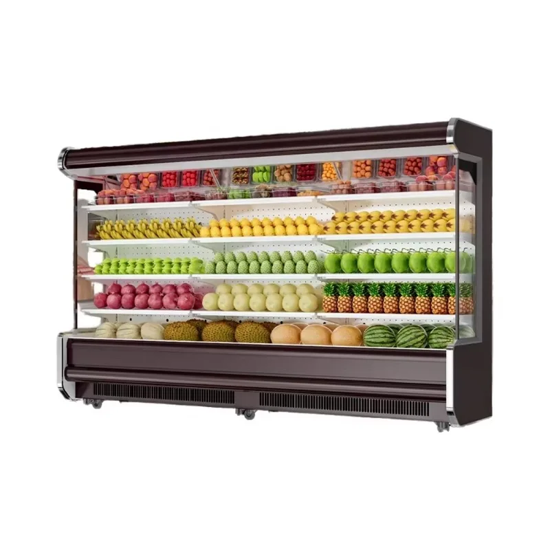 Single-Temperature Glass Doors Wind Curtain Cabinet Supermarket Display Beverage Showcase Drink Coolers Upright Fridge 3 Layers