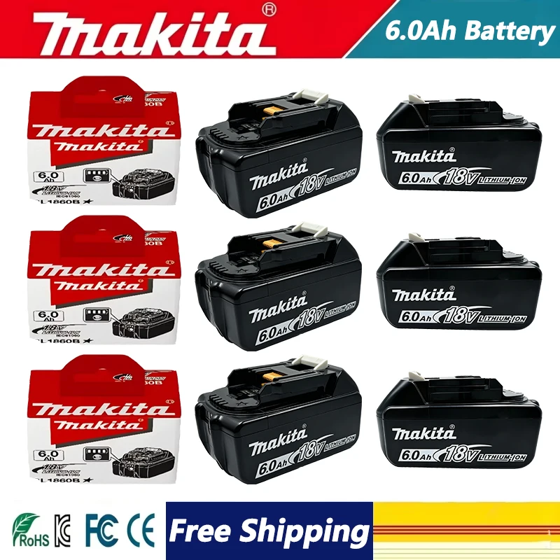 6Ah 9Ah Makita Battery 100% Genuine 18V Makita Replacement Lithium Battery BL1840 BL1830B BL1850 BL1860 DDF487