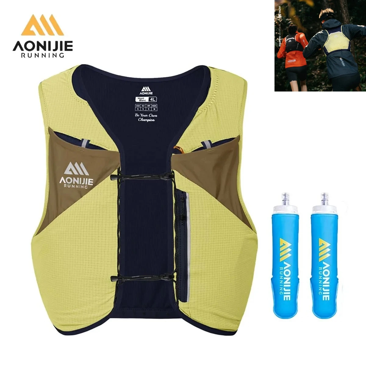 AONIJIE MB 4L Lightweight Trail Running Backpack Multi-Compartment Storage with Stick Holder for Hiking Climbing Cycling Race