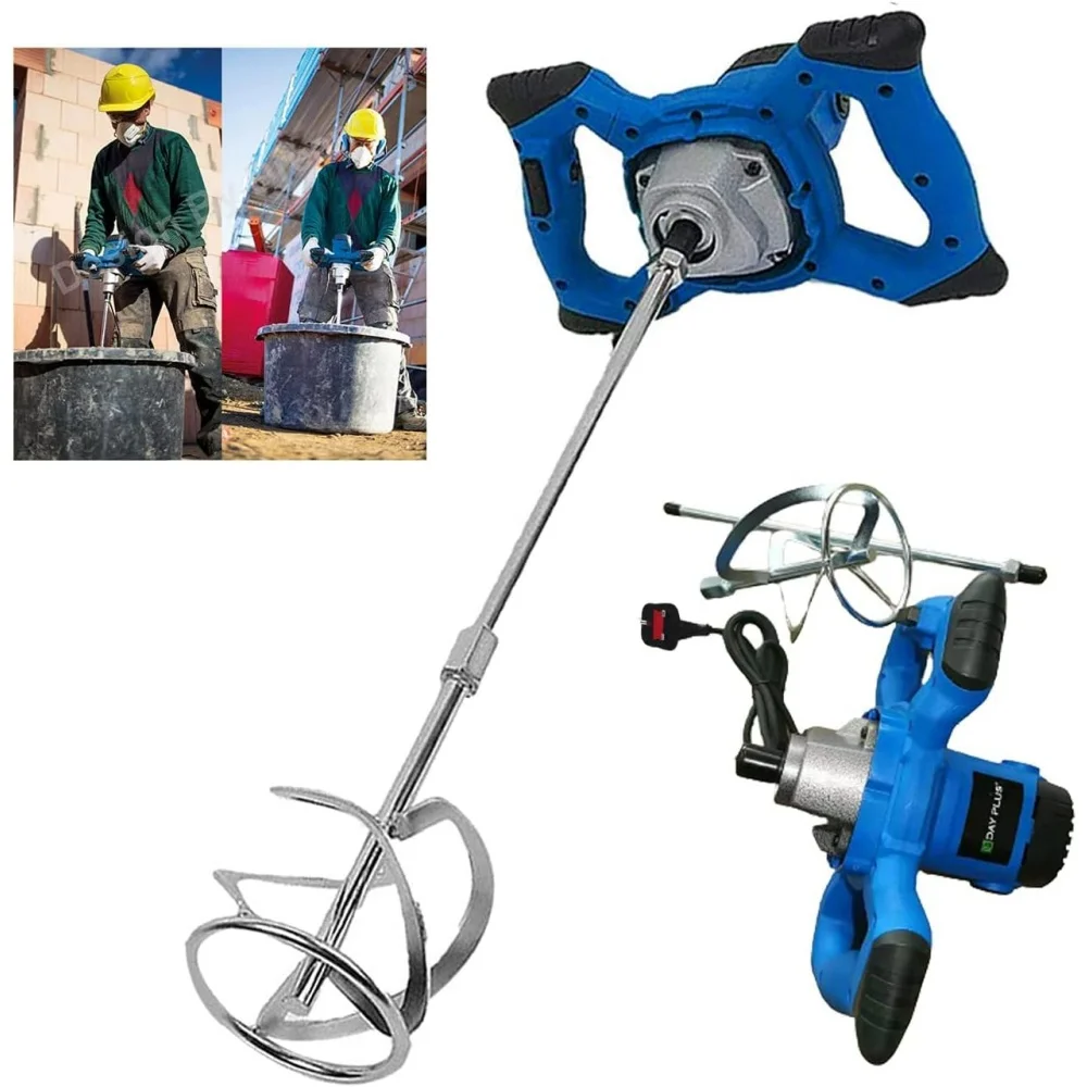 2800W Portable Paddle Mixer 6 Speed, Electric Stirrer Drill Mix Stirring Tool, for Mortar Grouts Paint Cement Plaster Plastering