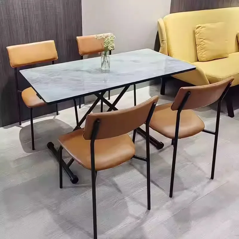 Folding table dining table household small apartment multi-function small mobile lifting folding table rectangular small coffee