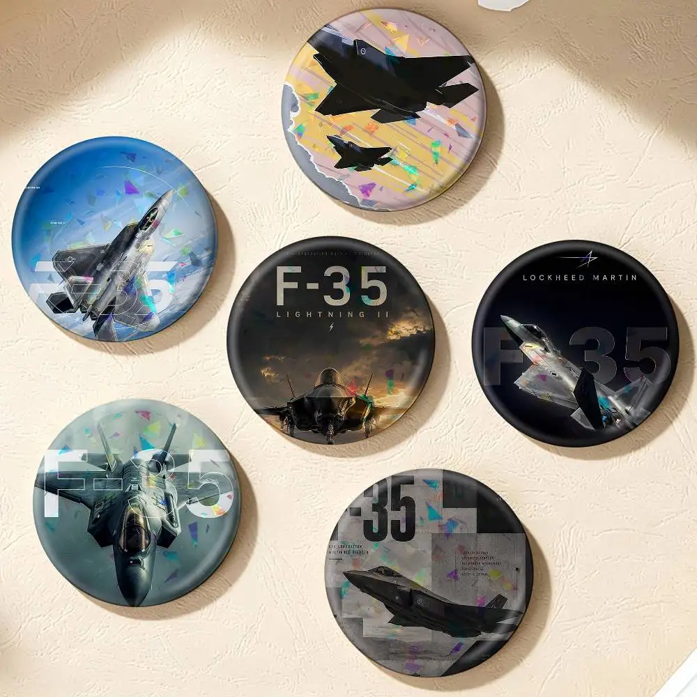 F-35 Lightning Fighter   75mm 44mm 25mm Brooch Backpack Hat Pins Accessories Toys Badge