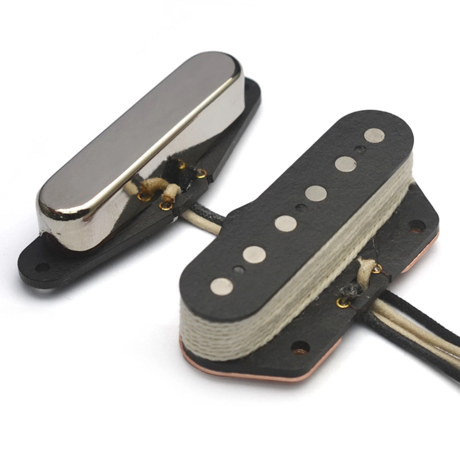 2 Pieces Electric Guitar Pickup Set Cream Winding Neck and Bridge Pickup Set Instrument Part Chrome Cover