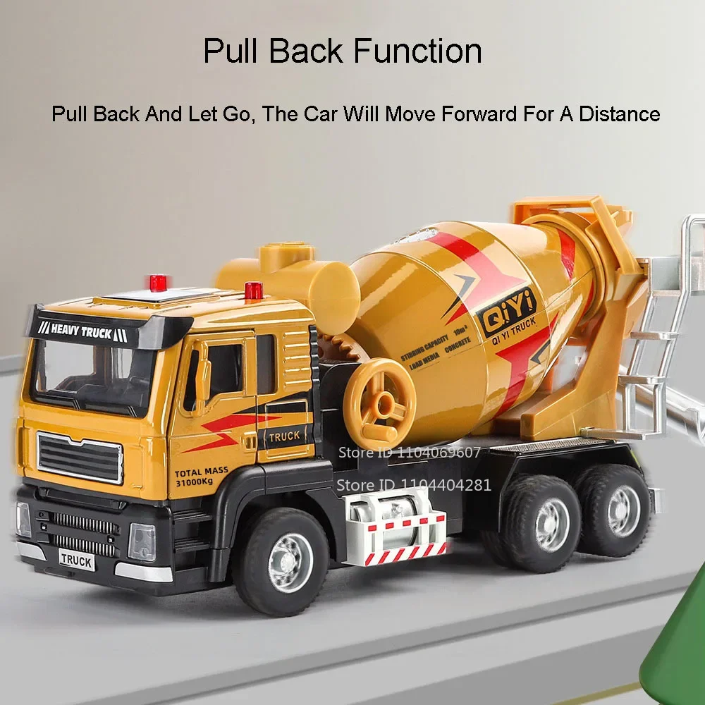 1:40 سبيكة شاحنة خلط كهربائية HQ-9 صاروخ سيارة دييكاست لعبة مجسمة الأبواب فتح ضوء الصوت التراجع المركبات لعب لغز الأطفال